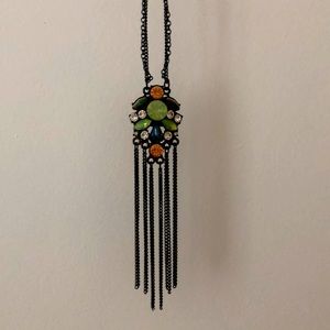 LC black and multi colored stone necklace